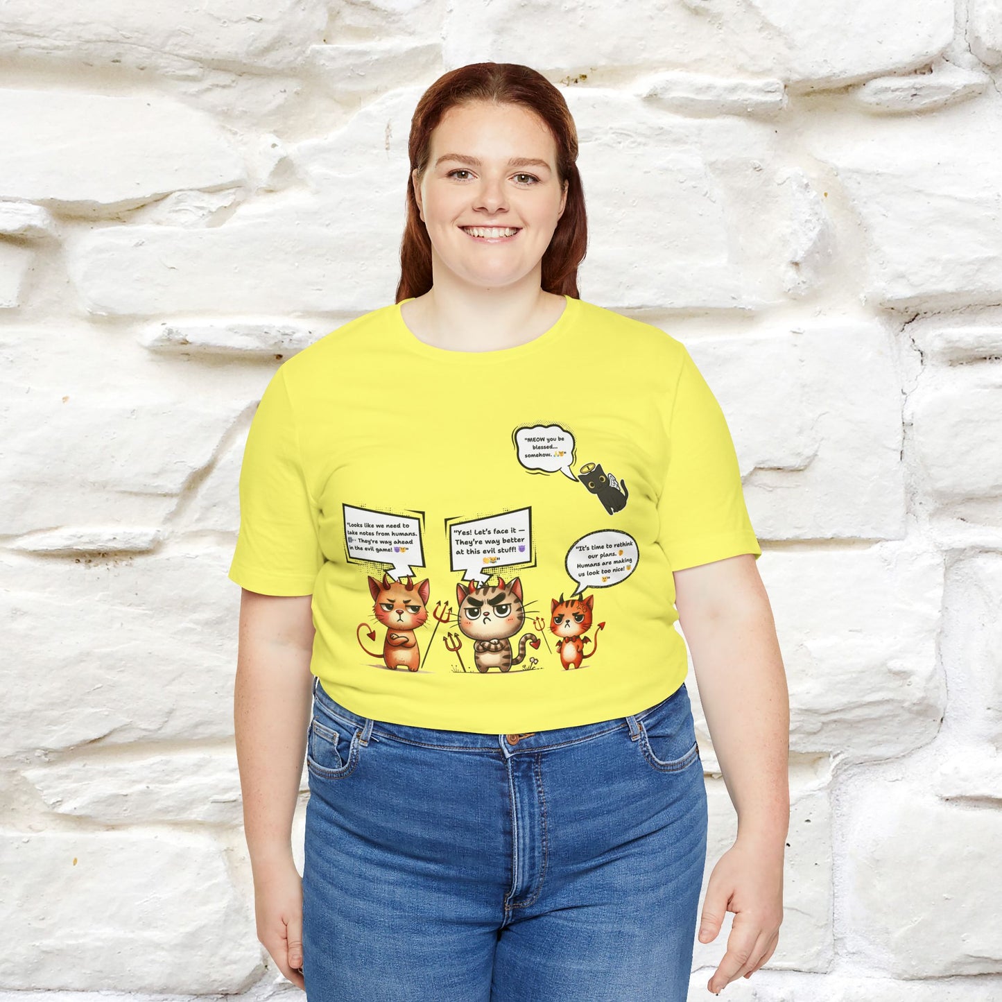 "Humans Are Way Ahead In The Evil Game! 😈😼" Cat T-shirt |Nunu&Miao Studio