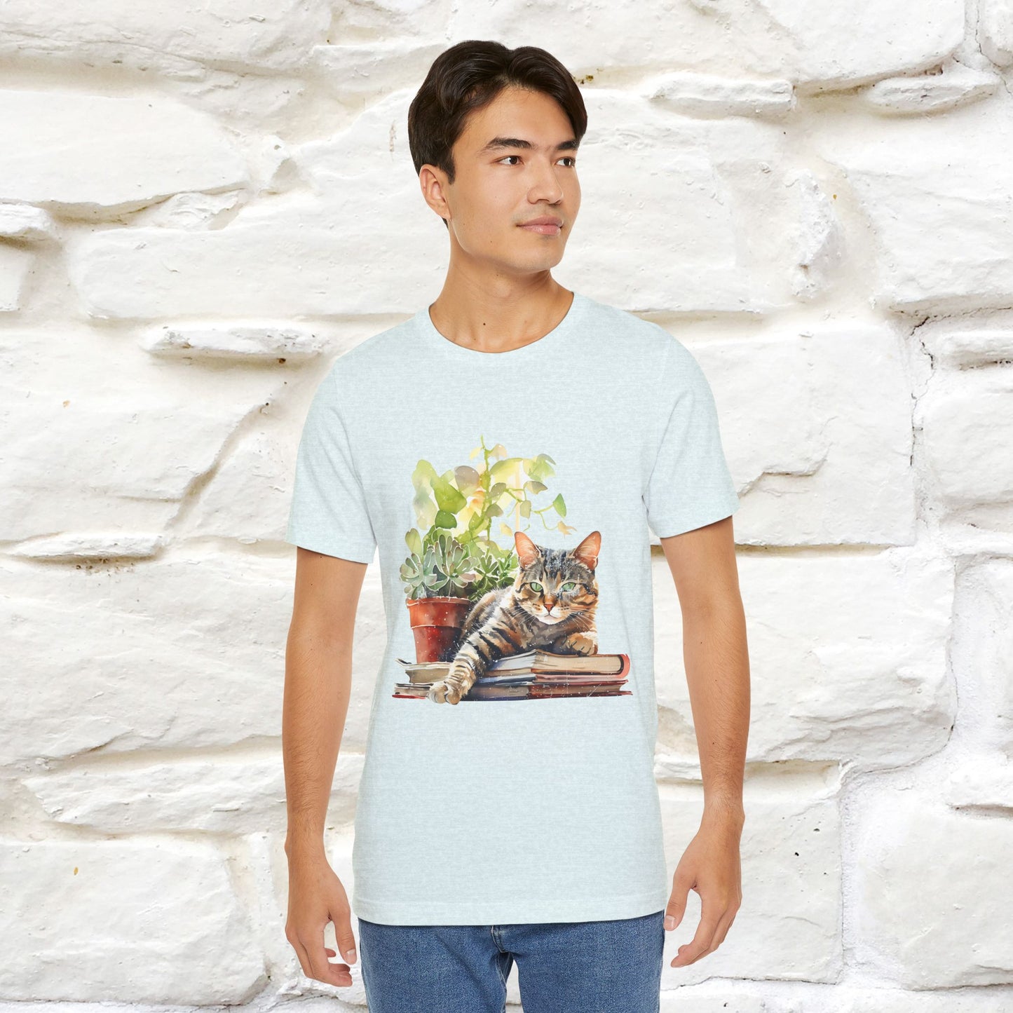 "Feline Bibliophile" T-Shirt for Men & Women | 100% Cotton* - Nunu&Miao Studio