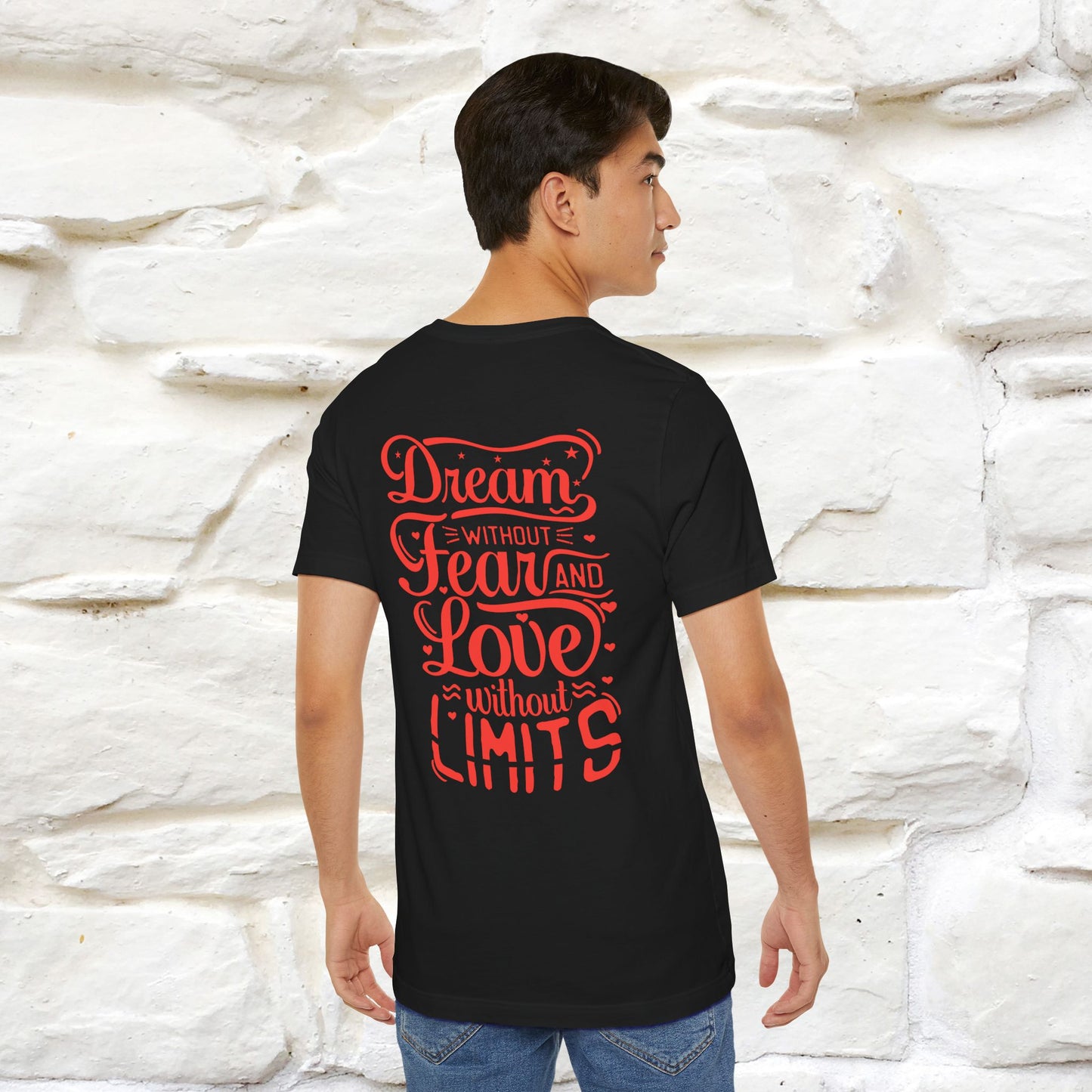 "Dream Without Fear And Love Without Limits'' Cat T-Shirt | Front & Back Design | Nunu&Miao Studio