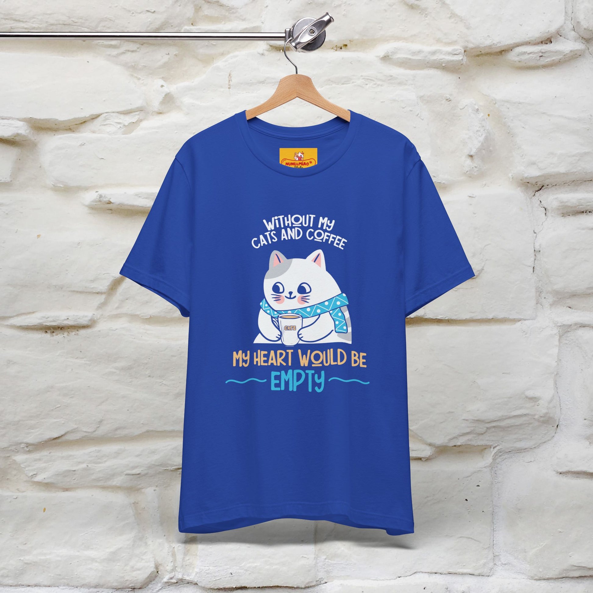 "Without My Cats and Coffee, My Heart Would Be Empty" Cat T-shirt | Nunu&Miao Studio - Nunu&Miao Studio