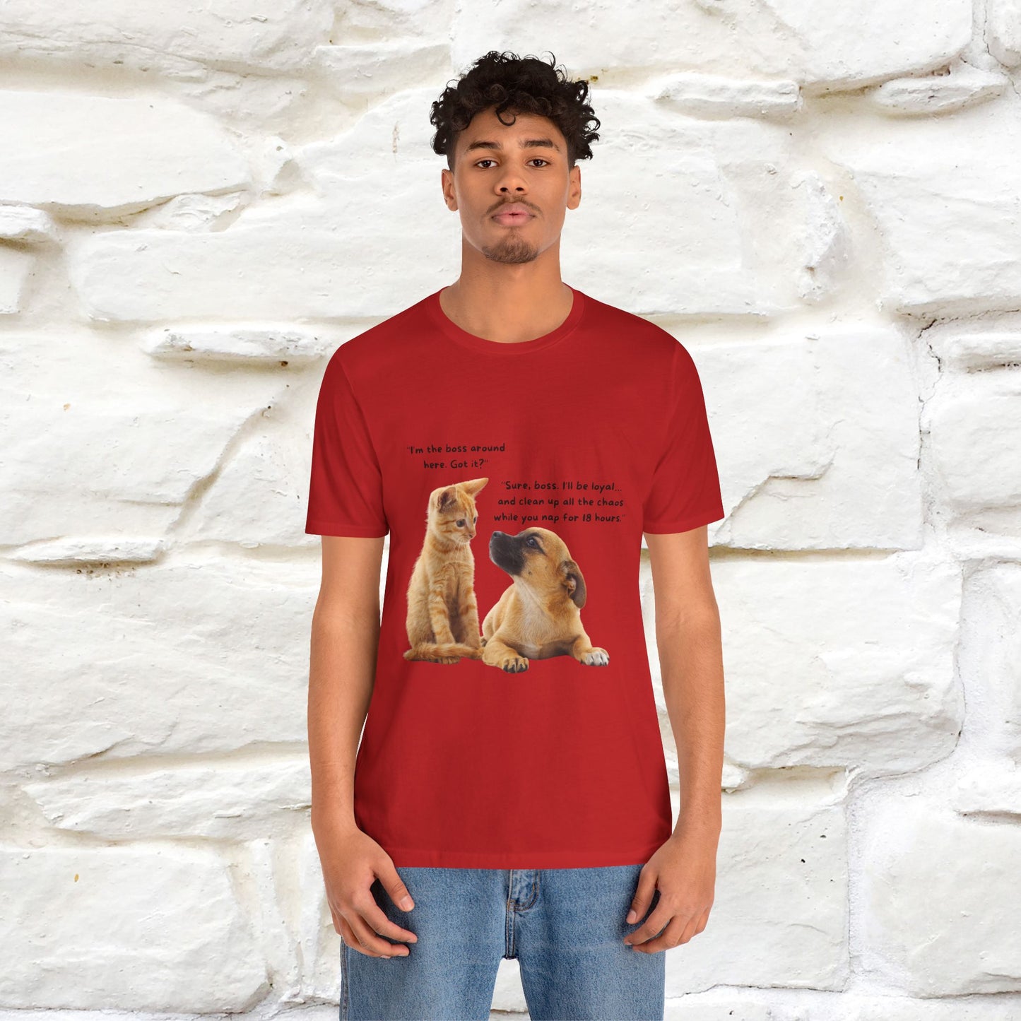 ''I am The Boss Here'' Funny Cat T-shirt for Men and Women 100% Cotton* - Nunu&Miao Studio