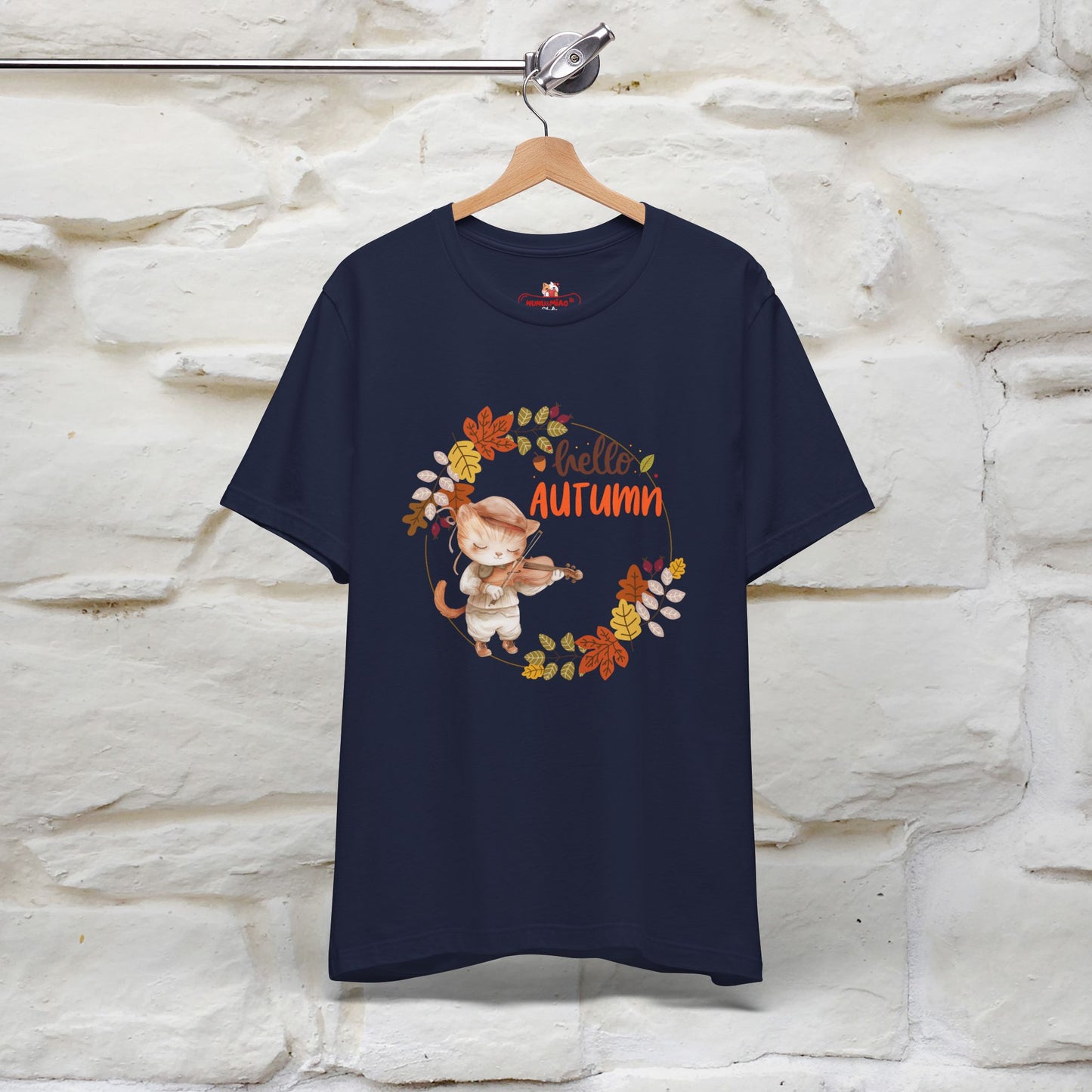 "Hello Autumn" Cat T-Shirt for Men & Women | 100% Cotton* | Cozy Fall Fashion - Nunu&Miao Studio