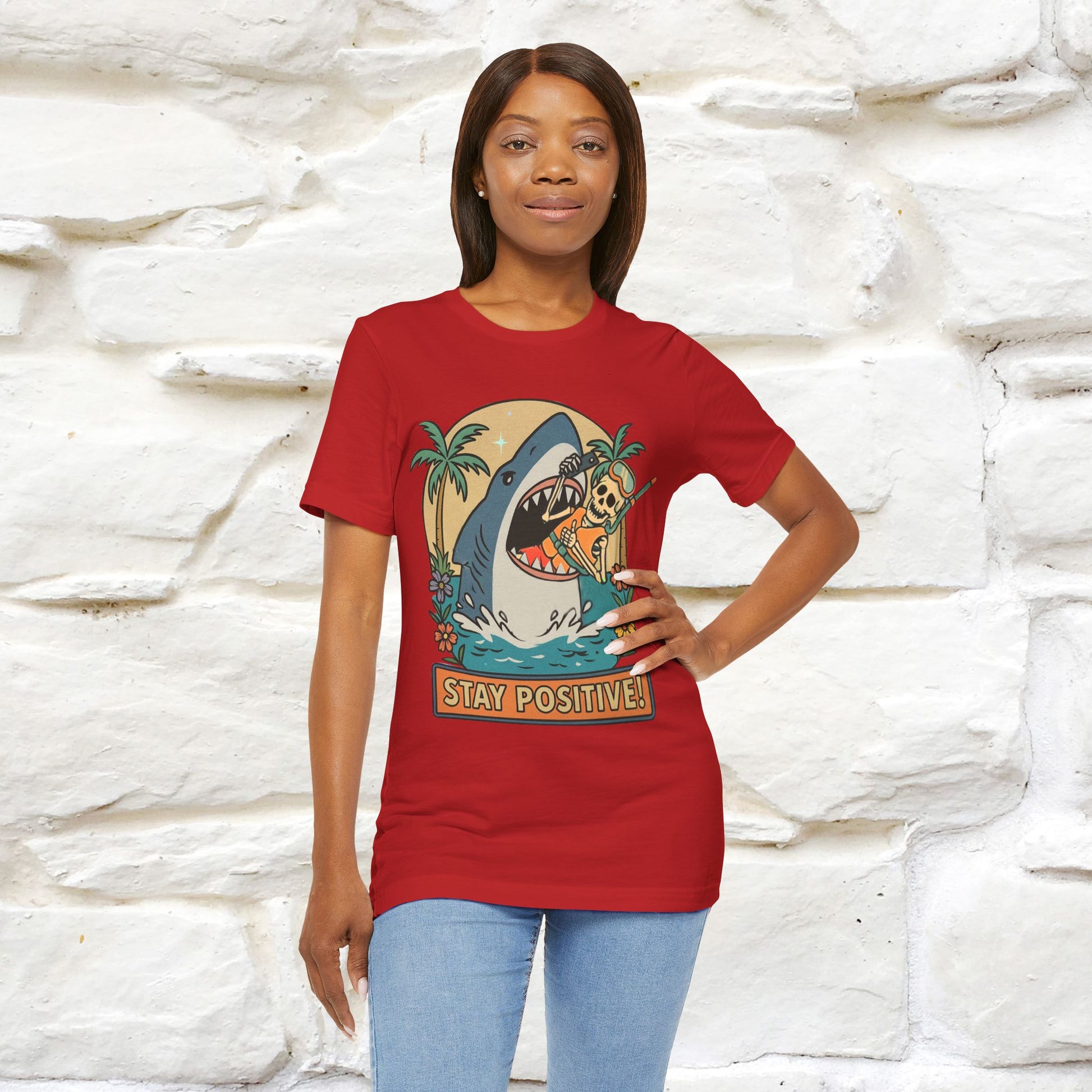"Stay Positive" Funny T-shirt |Nunu&Miao Studio - Nunu&Miao Studio