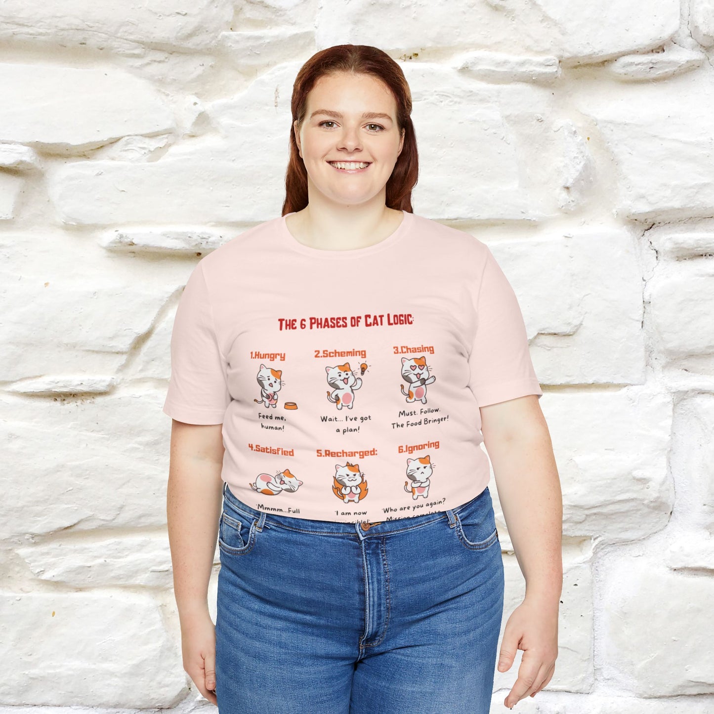 "The 6 Phases of Cat Logic" Hilarious Cat T-Shirt | Nunu&Miao Studio - Nunu&Miao Studio
