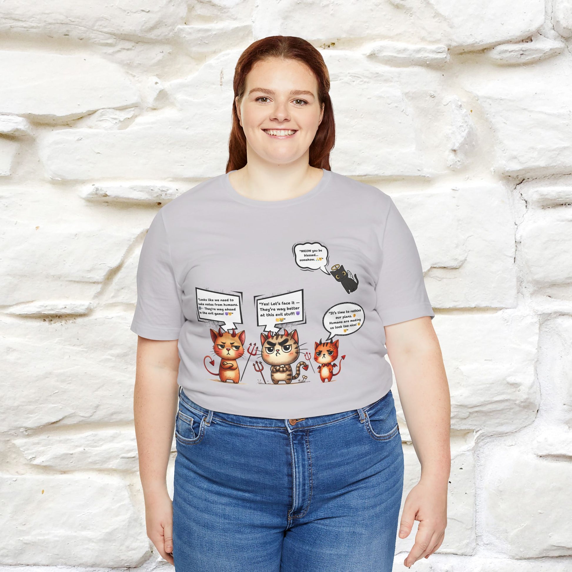 "Humans Are Way Ahead In The Evil Game! 😈😼" Cat  T-shirt |Nunu&Miao Studio - Nunu&Miao Studio