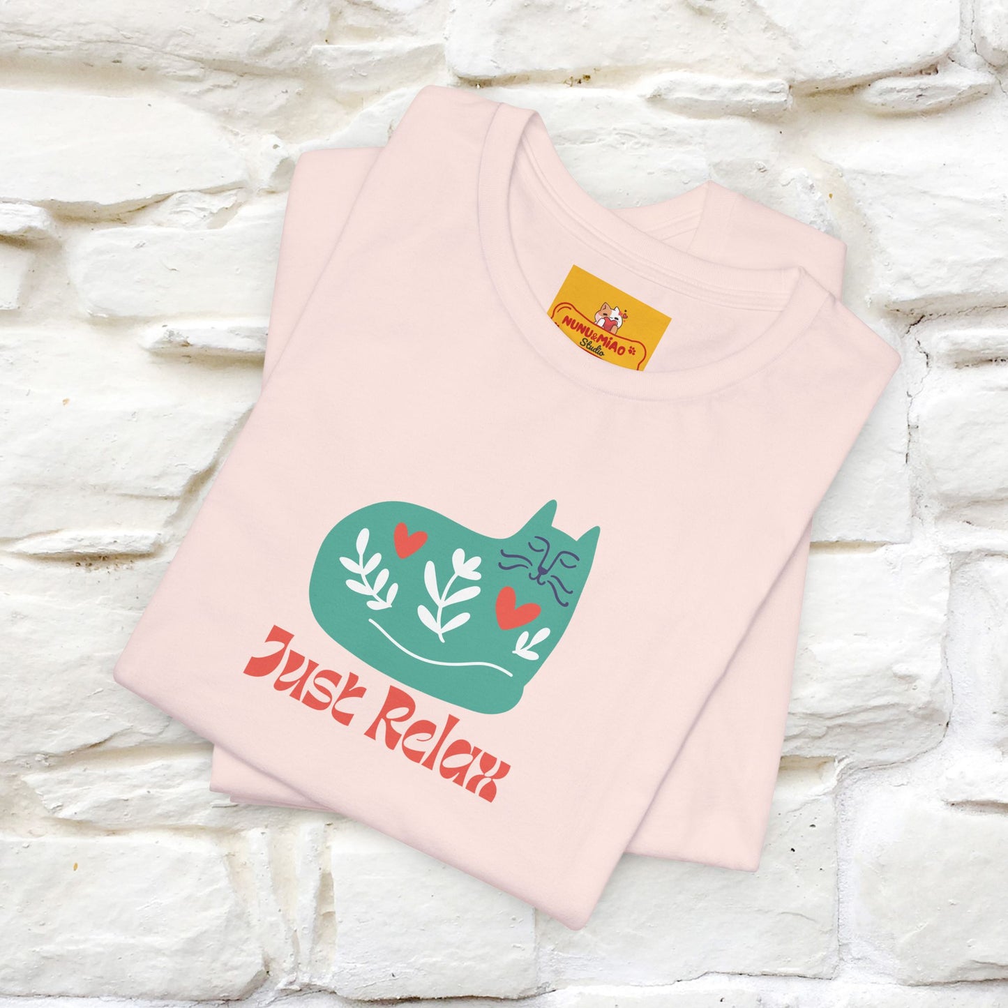 "Just Relax'' Cat T-Shirt Front and Back Design | Nunu&Miao Studio
