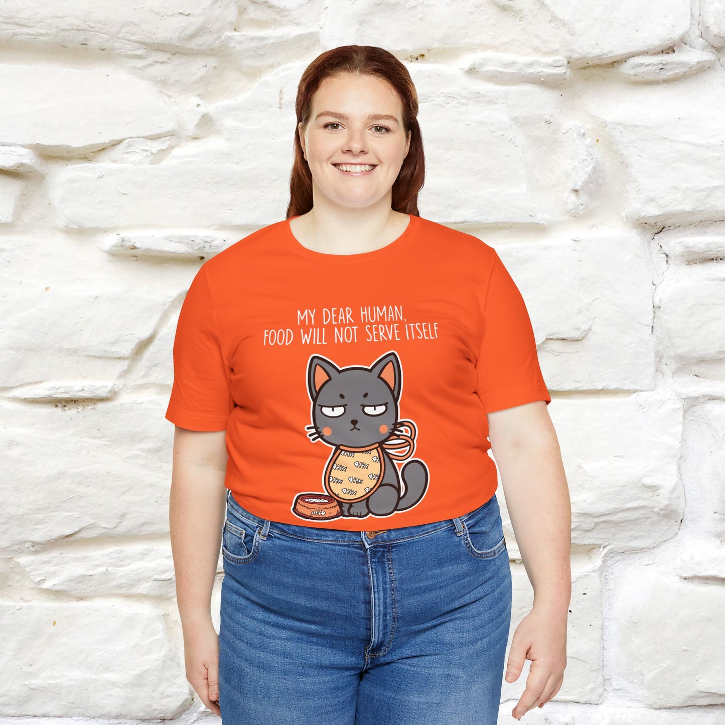 "Dear Human, Food Will Not Serve Itself" |Cat T-Shirt | Nunu&Miao Studio