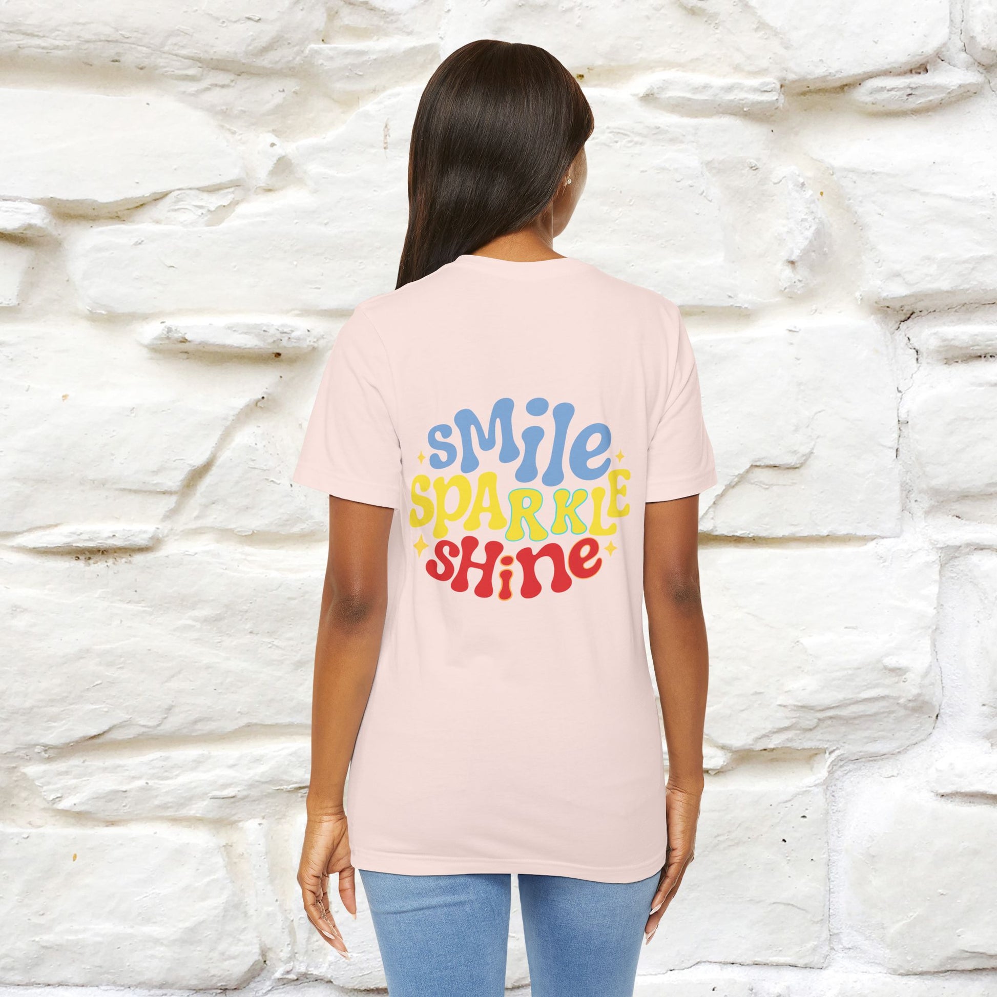 "Smile, Sparkle, Shine" Cat T-Shirt | Front & Back Design | Nunu&Miao Studio - Nunu&Miao Studio