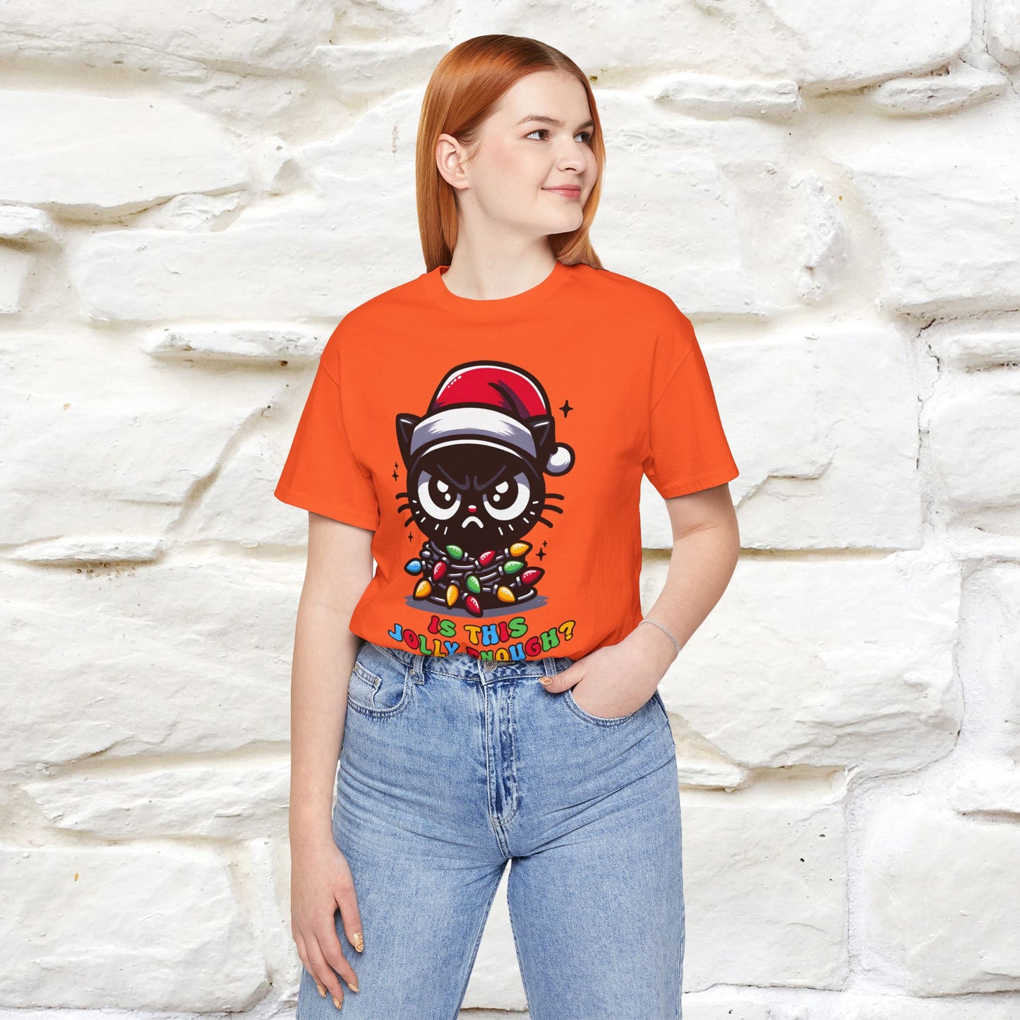 Is This Jolly Enough? | Funny Cat Christmas Shirt for Men & Women | 100% Cotton*