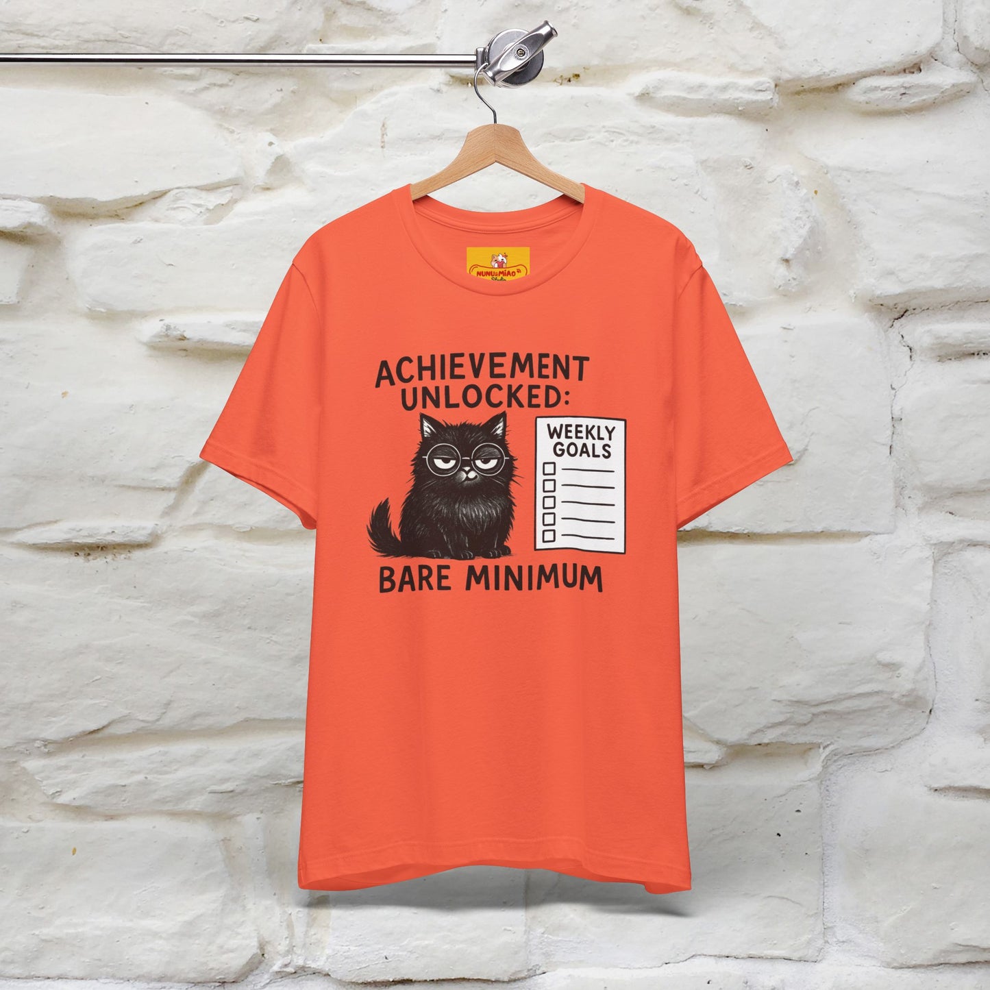 "Achievement Unlocked Bare Minimum." |Cat T-Shirt | Nunu&Miao Studio