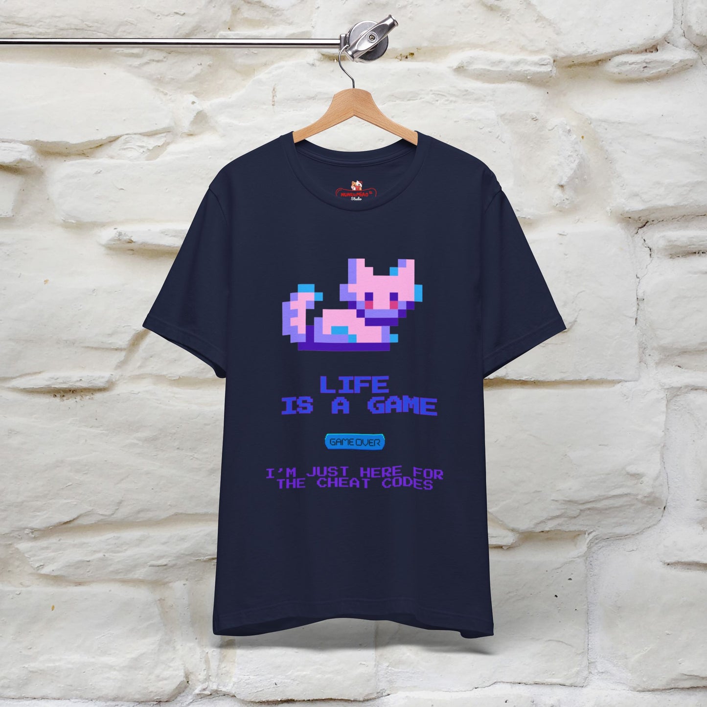 "Life Is A Game, I Am Just Here Fo The Cheat Code" Funny Cat T-Shirt for Men & Women | 100% Cotton* - Nunu&Miao Studio