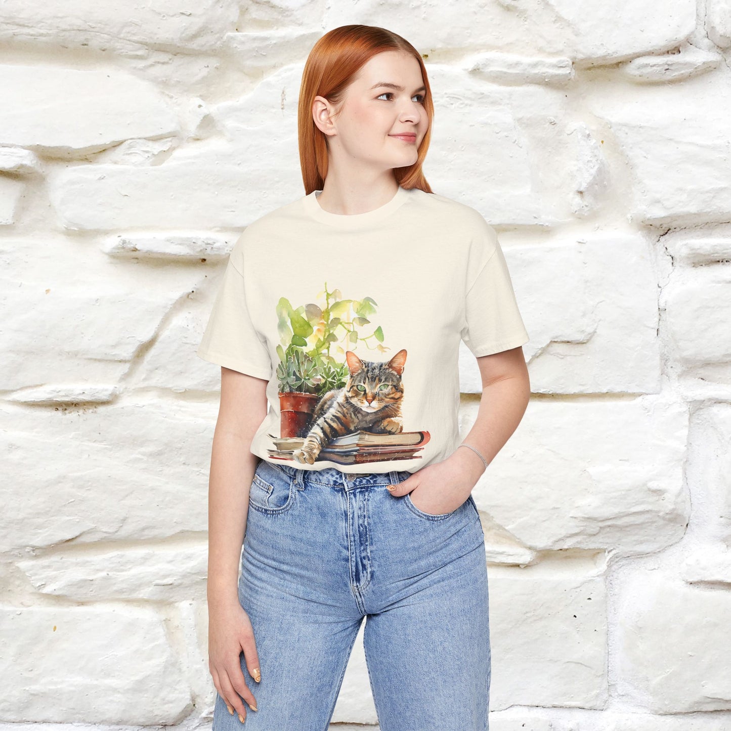 "Feline Bibliophile" T-Shirt for Men & Women | 100% Cotton* - Nunu&Miao Studio