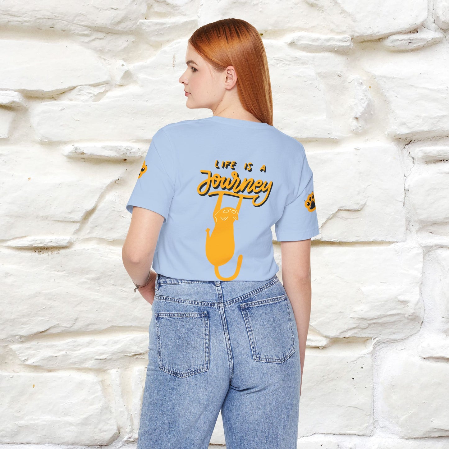 "Life Is A Journey'' Cat T-Shirt | Front & Back Design | Nunu&Miao Studio