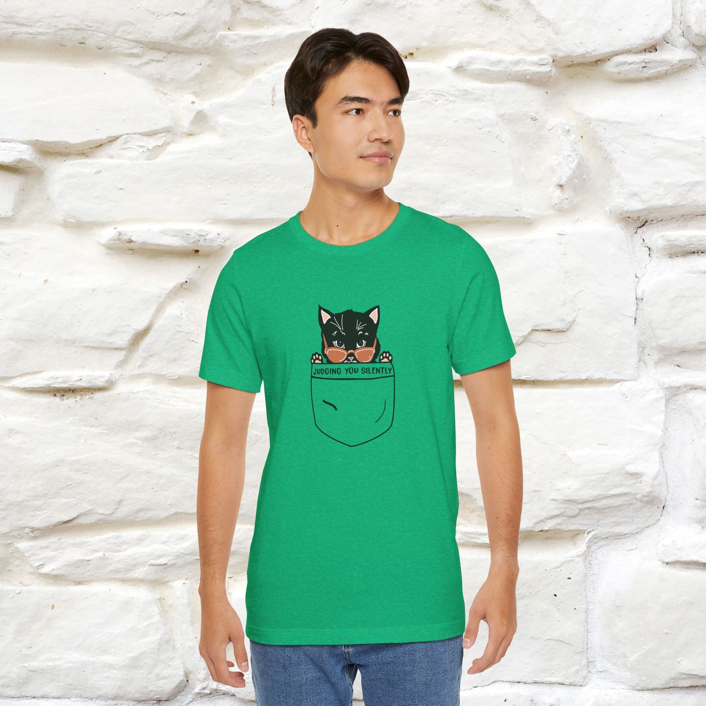 Judging You Silently Cat T-Shirt for Men | 100% Cotton* Funny & Sassy Tee - Nunu&Miao Studio