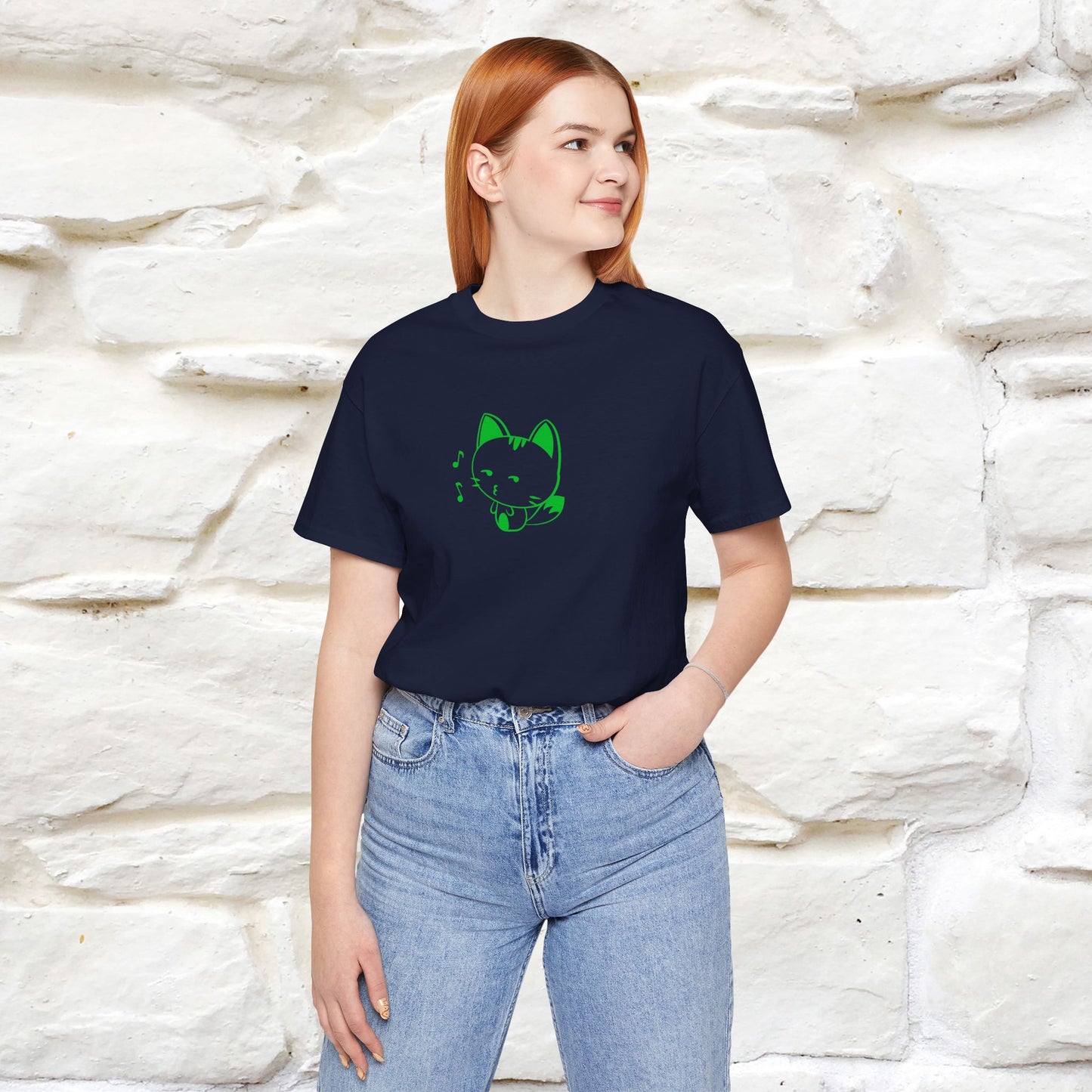 "Happiness Comes From Peace, Peace Comes From Indifference" Cat T-Shirt| Front & Back Design | Nunu&Miao Studio