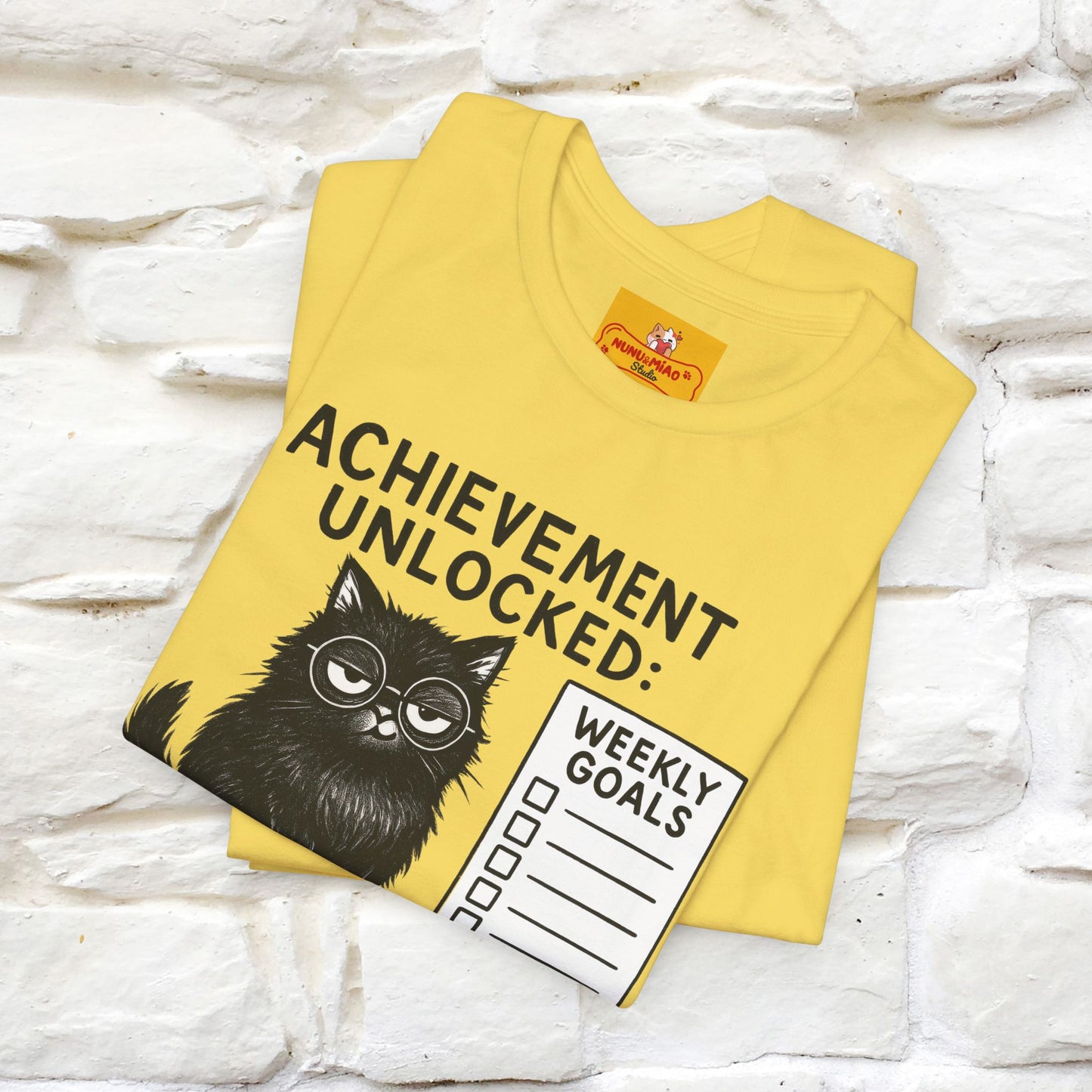 "Achievement Unlocked Bare Minimum." |Cat T-Shirt | Nunu&Miao Studio