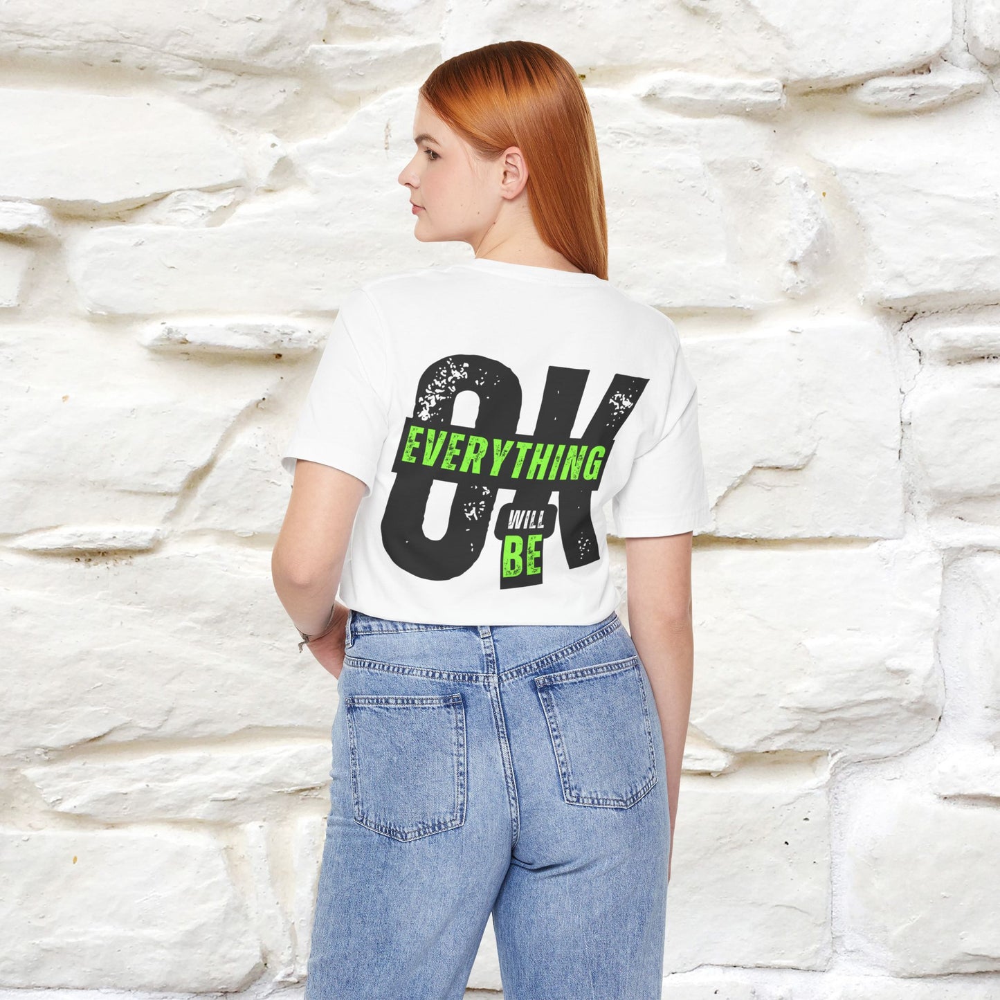 ''Everything Will Be Ok '' Cat T-Shirt Front and Back Design | Nunu&Miao Studio