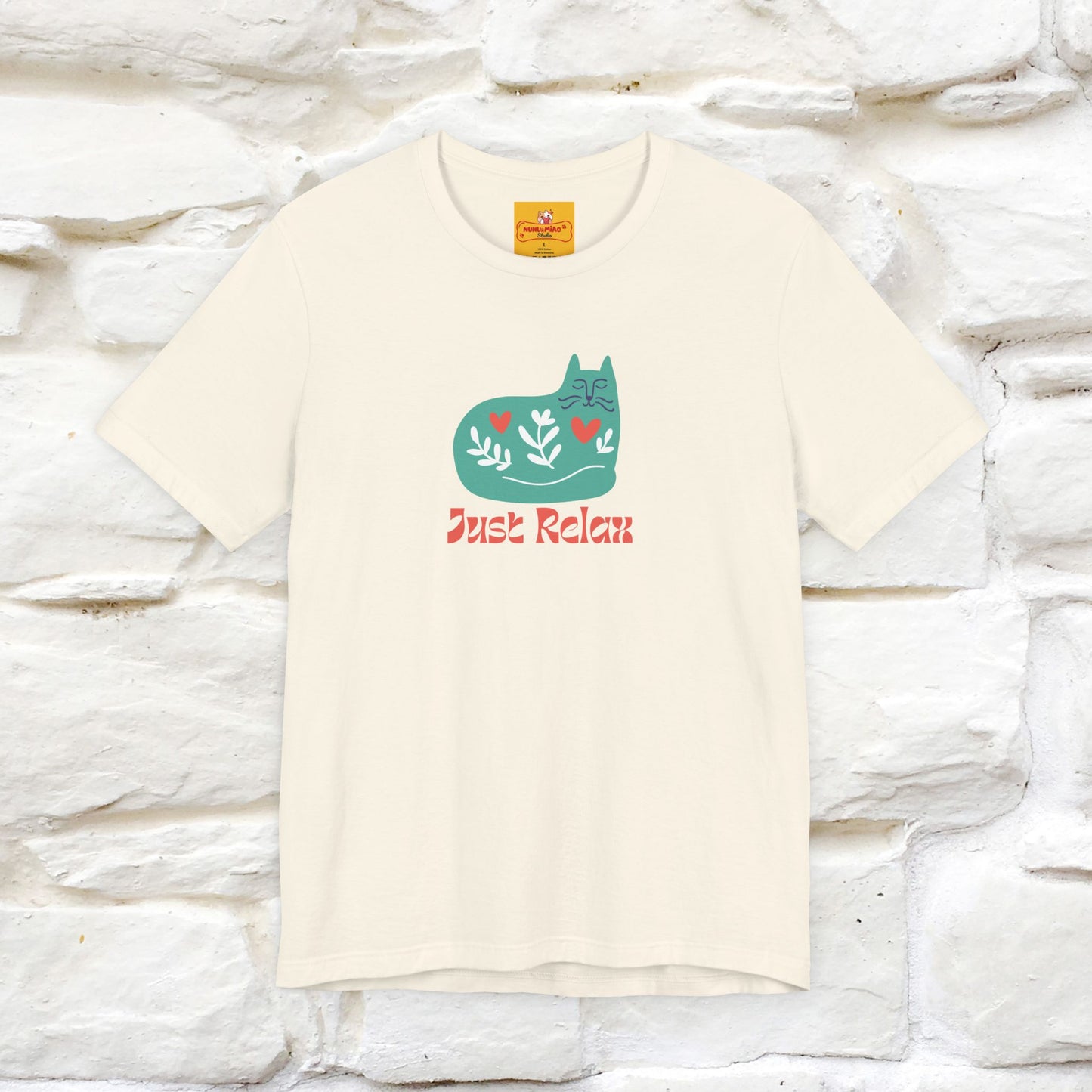 "Just Relax'' Cat T-Shirt Front and Back Design | Nunu&Miao Studio