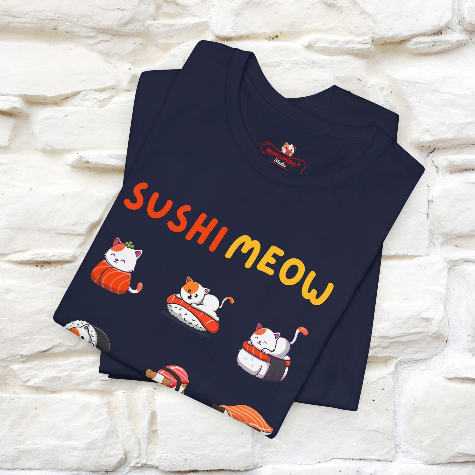 "Sushi Meow" Cat T-shirt for Men & Women | 100% Cotton* - Nunu&Miao Studio