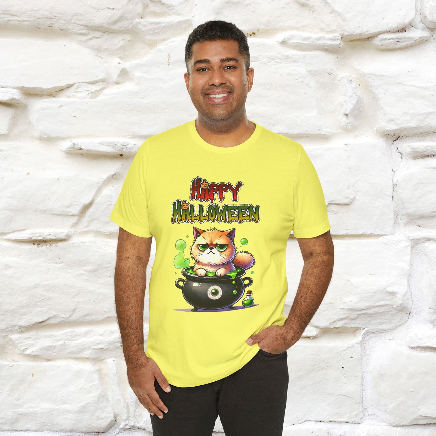 "Angry Cat Happy Halloween" Cat T-shirt |Nunu&Miao Studio - Nunu&Miao Studio