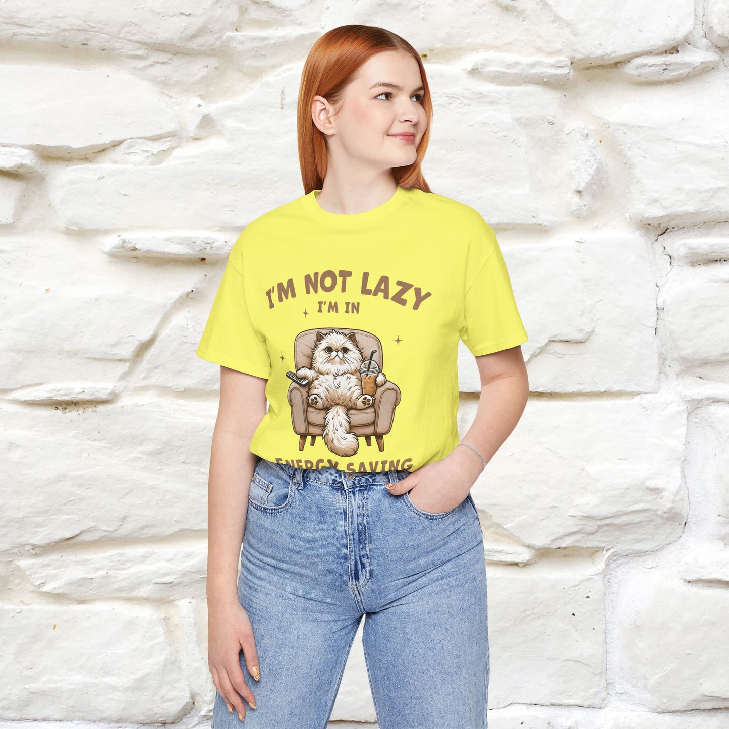 "I'm Not Lazy I'm In Energy-Saving Mode " Cat T-shirt |Nunu&Miao Studio