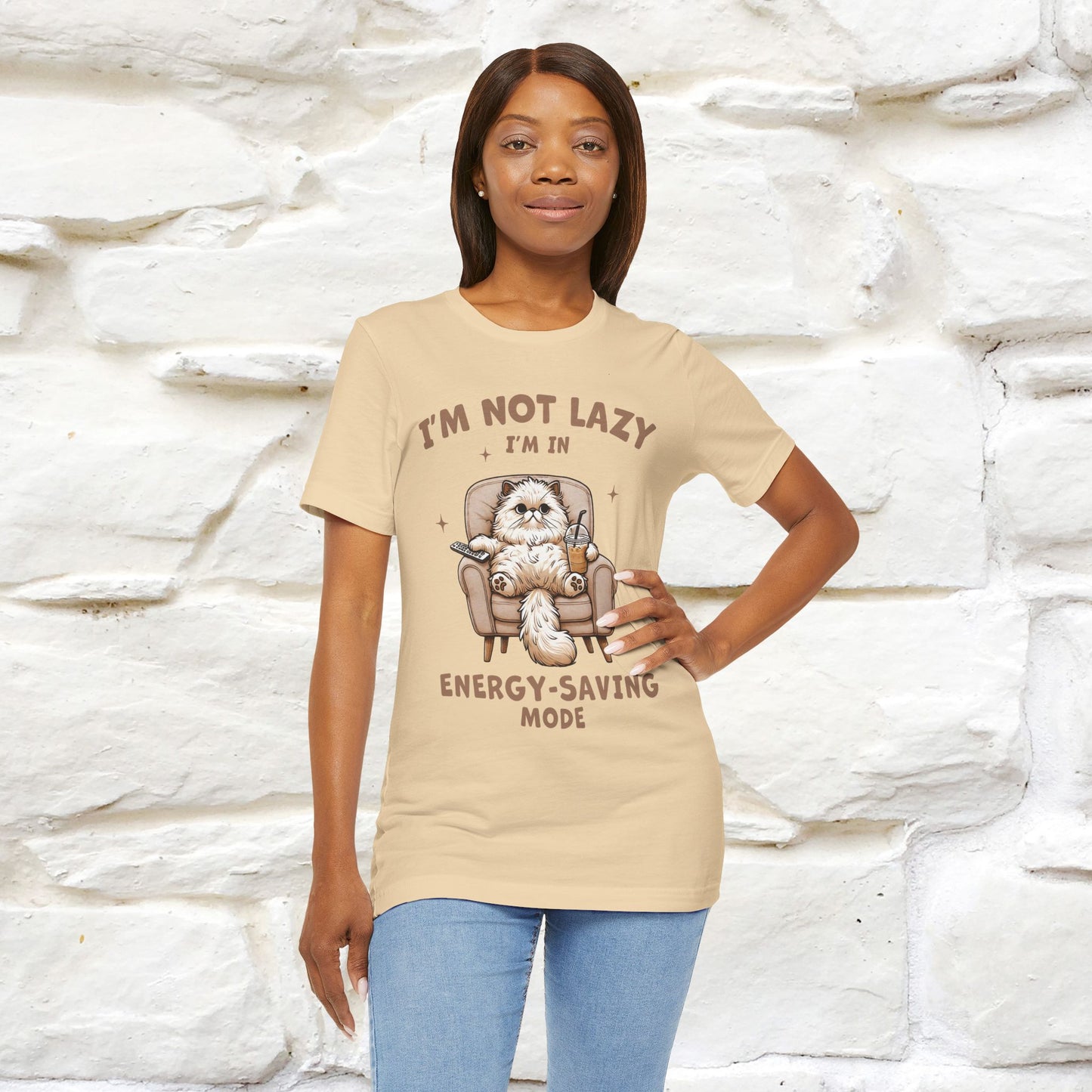 "I'm Not Lazy I'm In Energy-Saving Mode " Cat T-shirt |Nunu&Miao Studio
