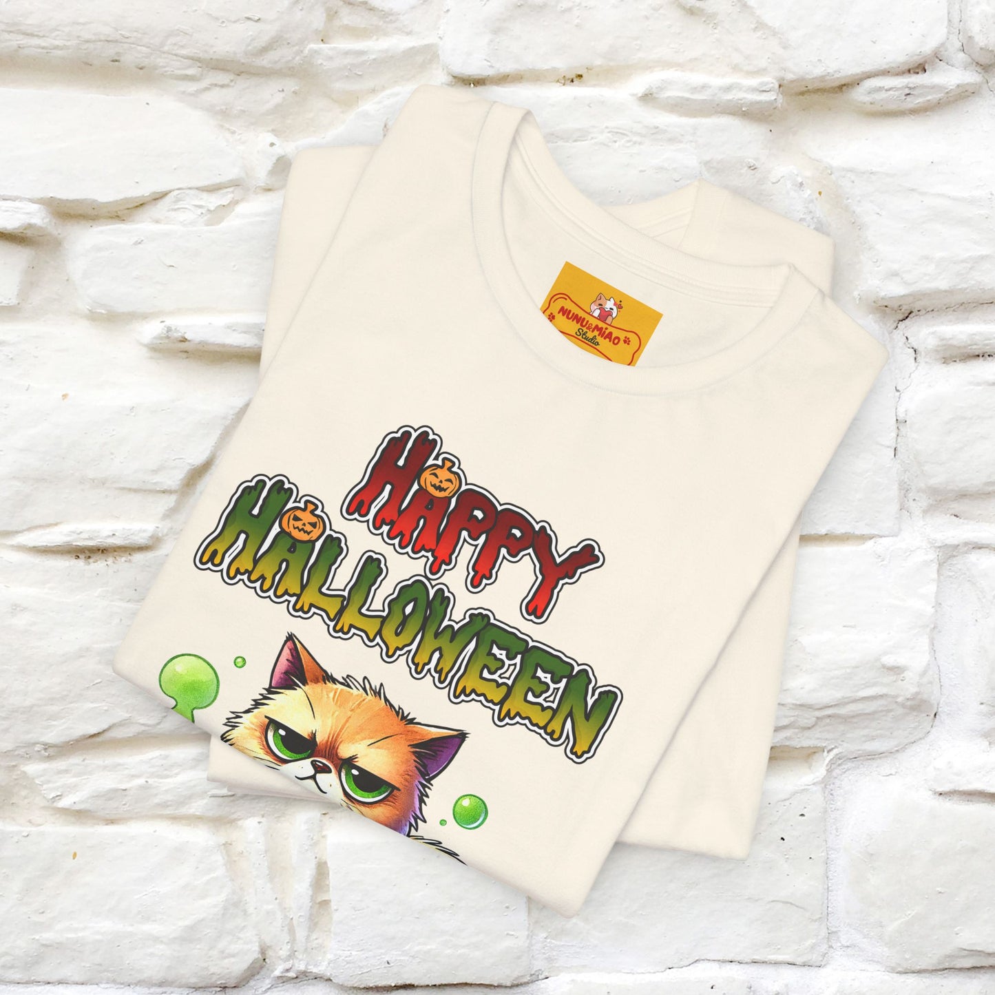 "Angry Cat Happy Halloween" Cat T-shirt |Nunu&Miao Studio - Nunu&Miao Studio