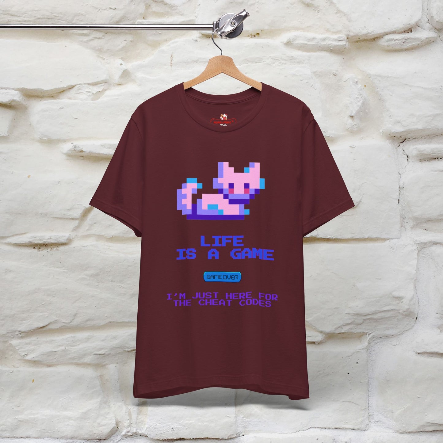 "Life Is A Game, I Am Just Here Fo The Cheat Code" Funny Cat T-Shirt for Men & Women | 100% Cotton* - Nunu&Miao Studio