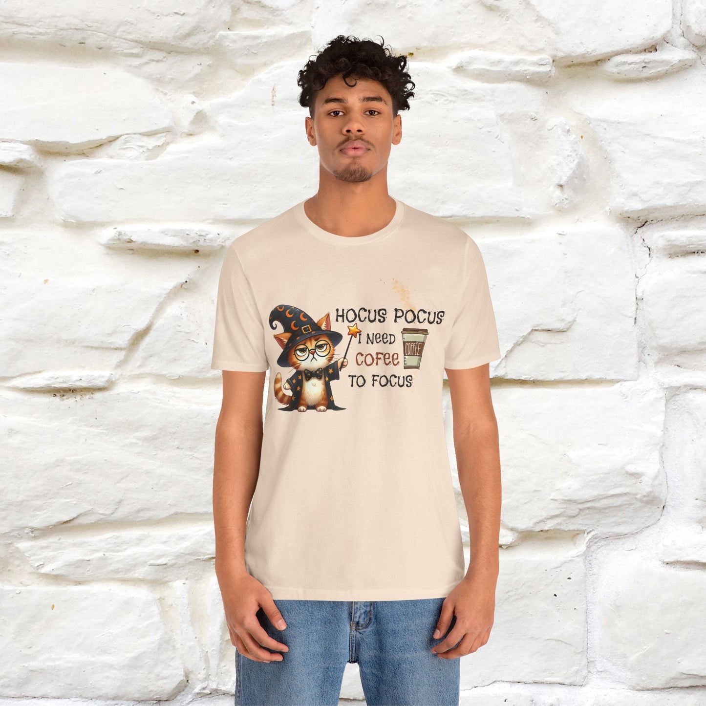 ''Hocus Pocus I Need Coffe To Focus'' Funny Cat Shirt | Nunu&Miao Studio