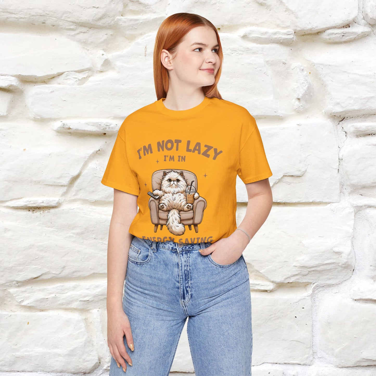 "I'm Not Lazy I'm In Energy-Saving Mode " Cat T-shirt |Nunu&Miao Studio