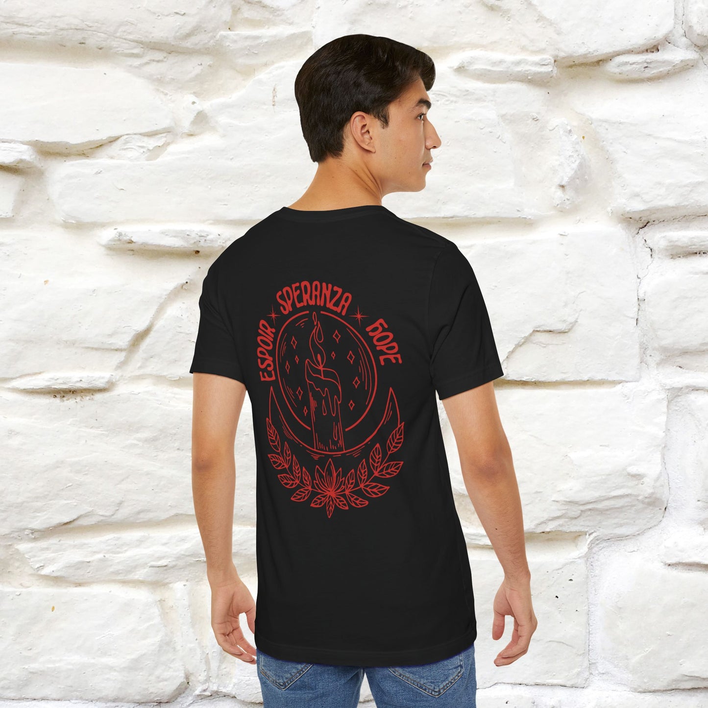 "Espoir Speranza Hope'' Cat T-Shirt Front and Back Design | Nunu&Miao Studio