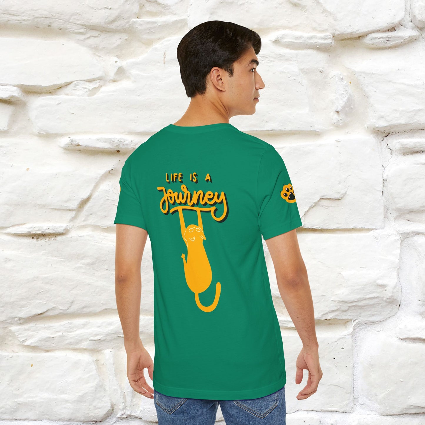 "Life Is A Journey'' Cat T-Shirt | Front & Back Design | Nunu&Miao Studio