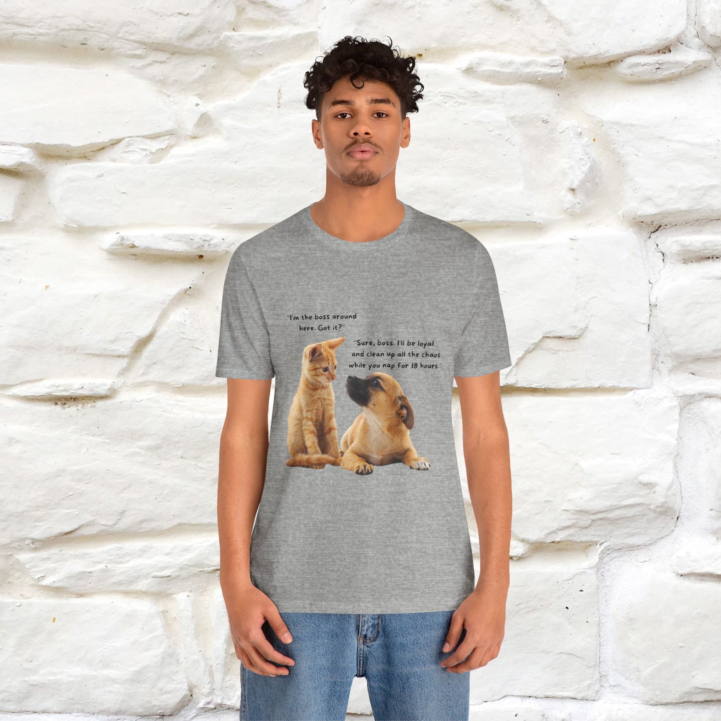 ''I am The Boss Here'' Funny Cat T-shirt for Men and Women 100% Cotton* - Nunu&Miao Studio