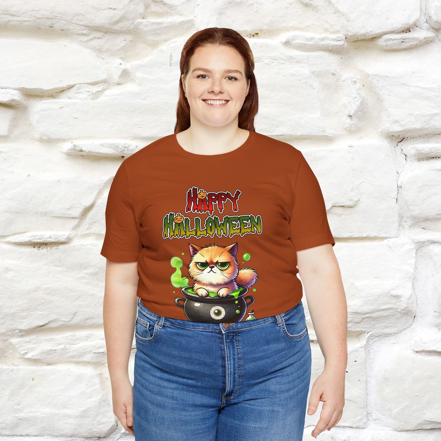 "Angry Cat Happy Halloween" Cat T-shirt |Nunu&Miao Studio
