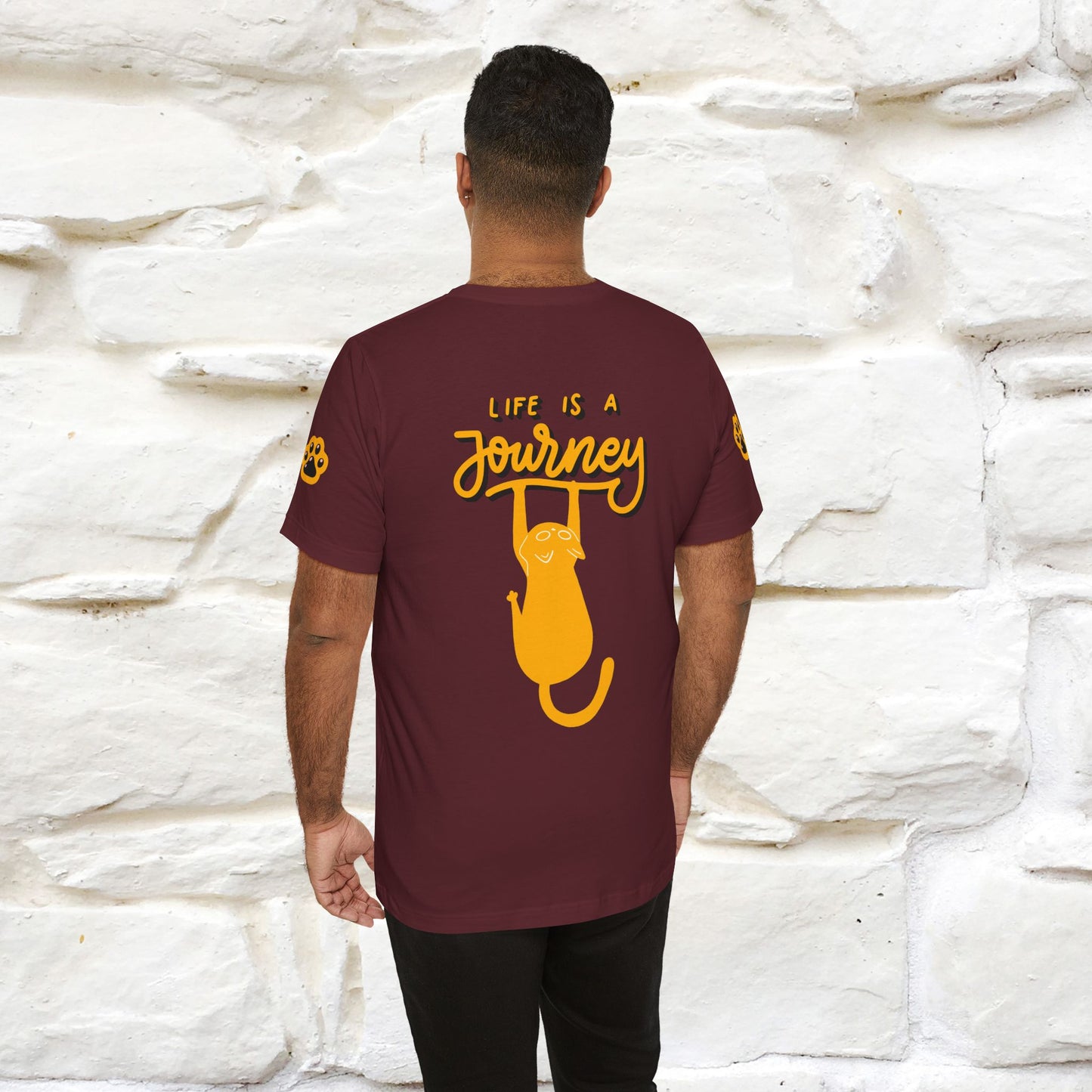 "Life Is A Journey'' Cat T-Shirt | Front & Back Design | Nunu&Miao Studio
