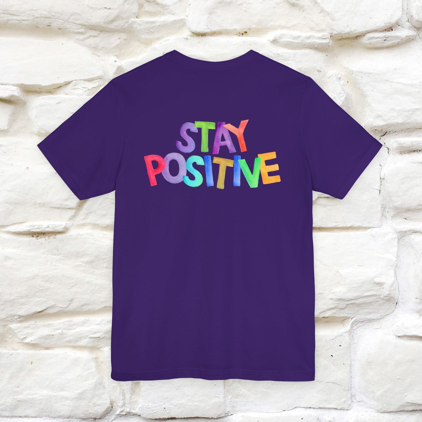 "Stay Positive'' Cat T-Shirt | Front & Back Design | Nunu&Miao Studio