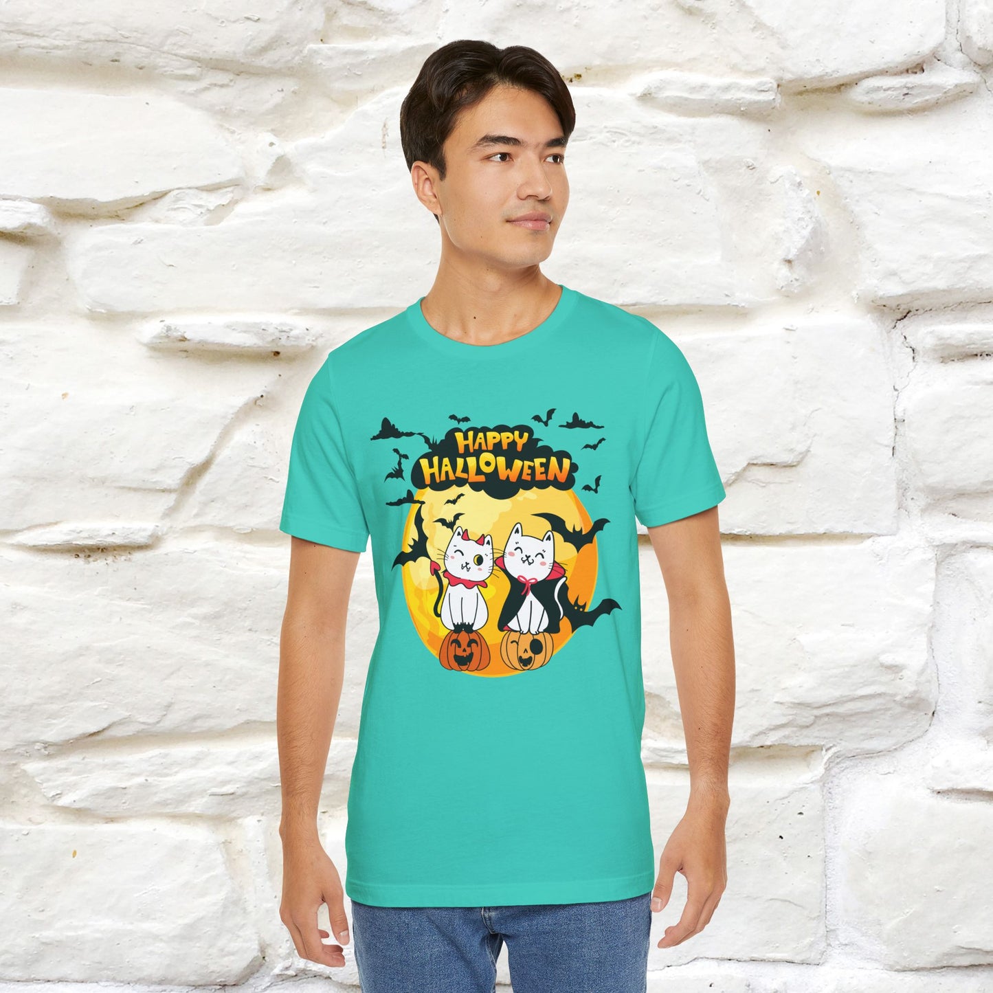 "Happy Halloween Cat Couple " Cat T-shirt |Nunu&Miao Studio