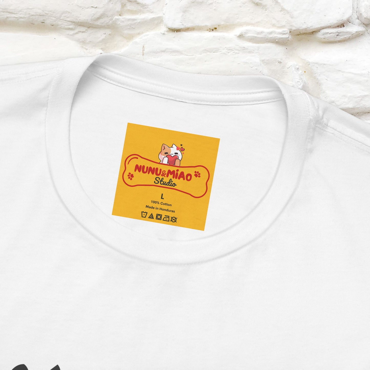 "Black And White'' Cat T-Shirt Front and Back Design | Nunu&Miao Studio