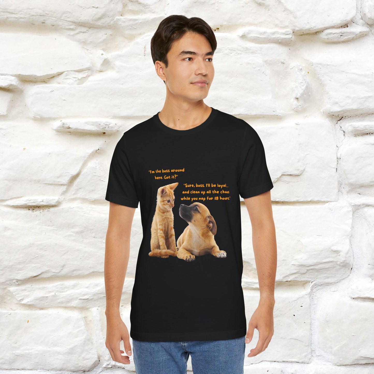 ''I am The Boss Here'' Funny Cat T-shirt for Men and Women 100% Cotton* - Nunu&Miao Studio