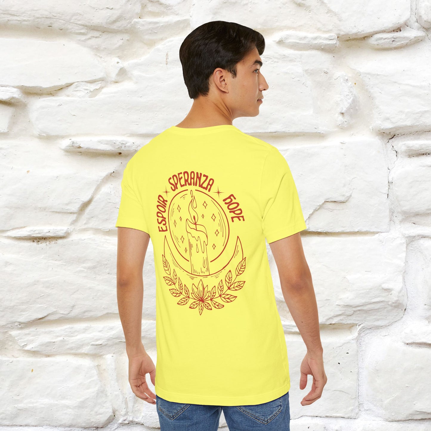 "Espoir Speranza Hope'' Cat T-Shirt Front and Back Design | Nunu&Miao Studio