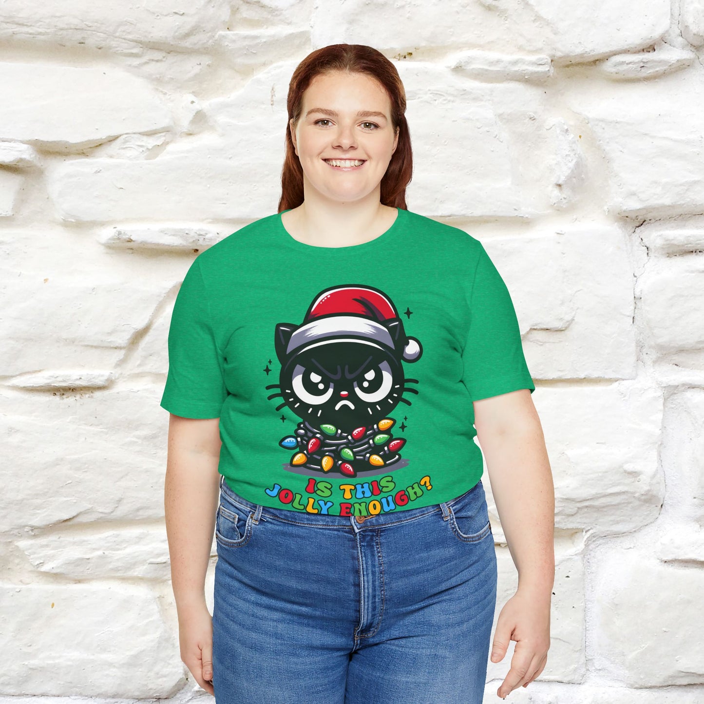 Is This Jolly Enough? | Funny Cat Christmas Shirt for Men & Women | 100% Cotton*