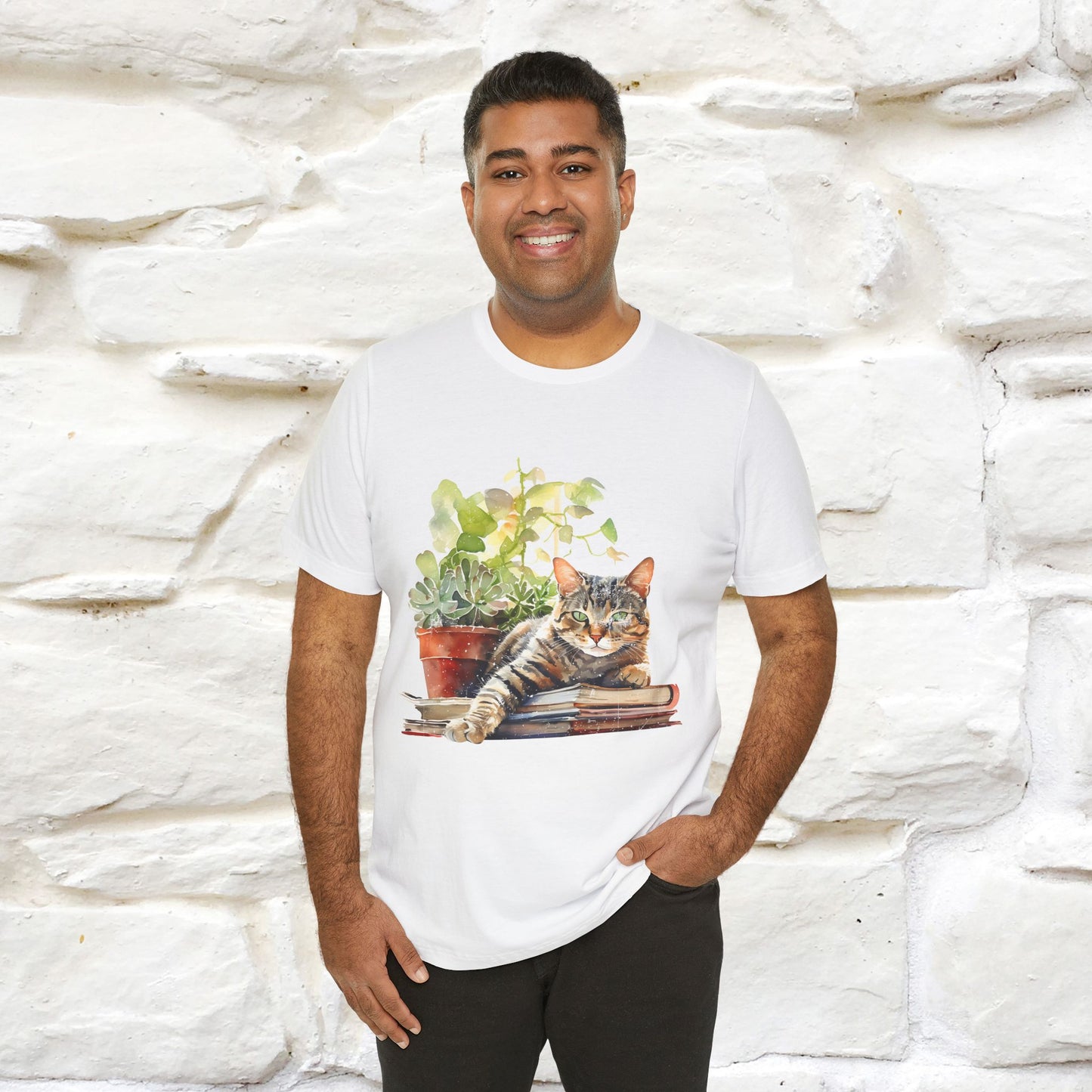 "Feline Bibliophile" T-Shirt for Men & Women | 100% Cotton* - Nunu&Miao Studio