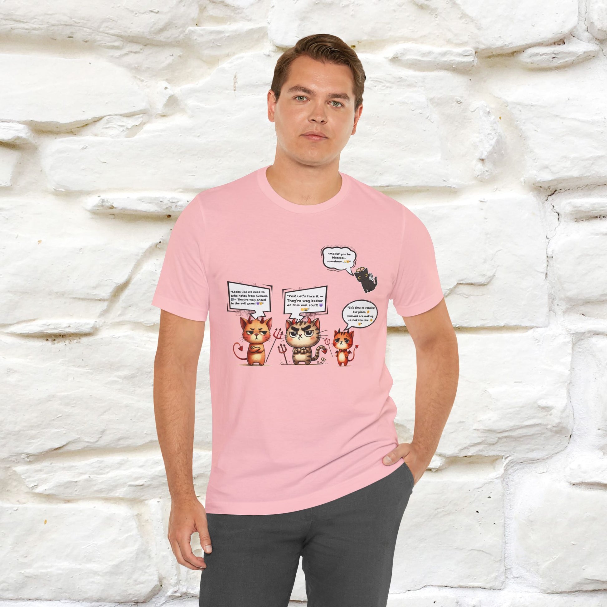 "Humans Are Way Ahead In The Evil Game! 😈😼" Cat  T-shirt |Nunu&Miao Studio - Nunu&Miao Studio