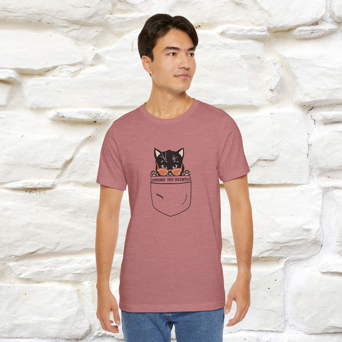 Judging You Silently Cat T-Shirt for Men | 100% Cotton* Funny & Sassy Tee - Nunu&Miao Studio
