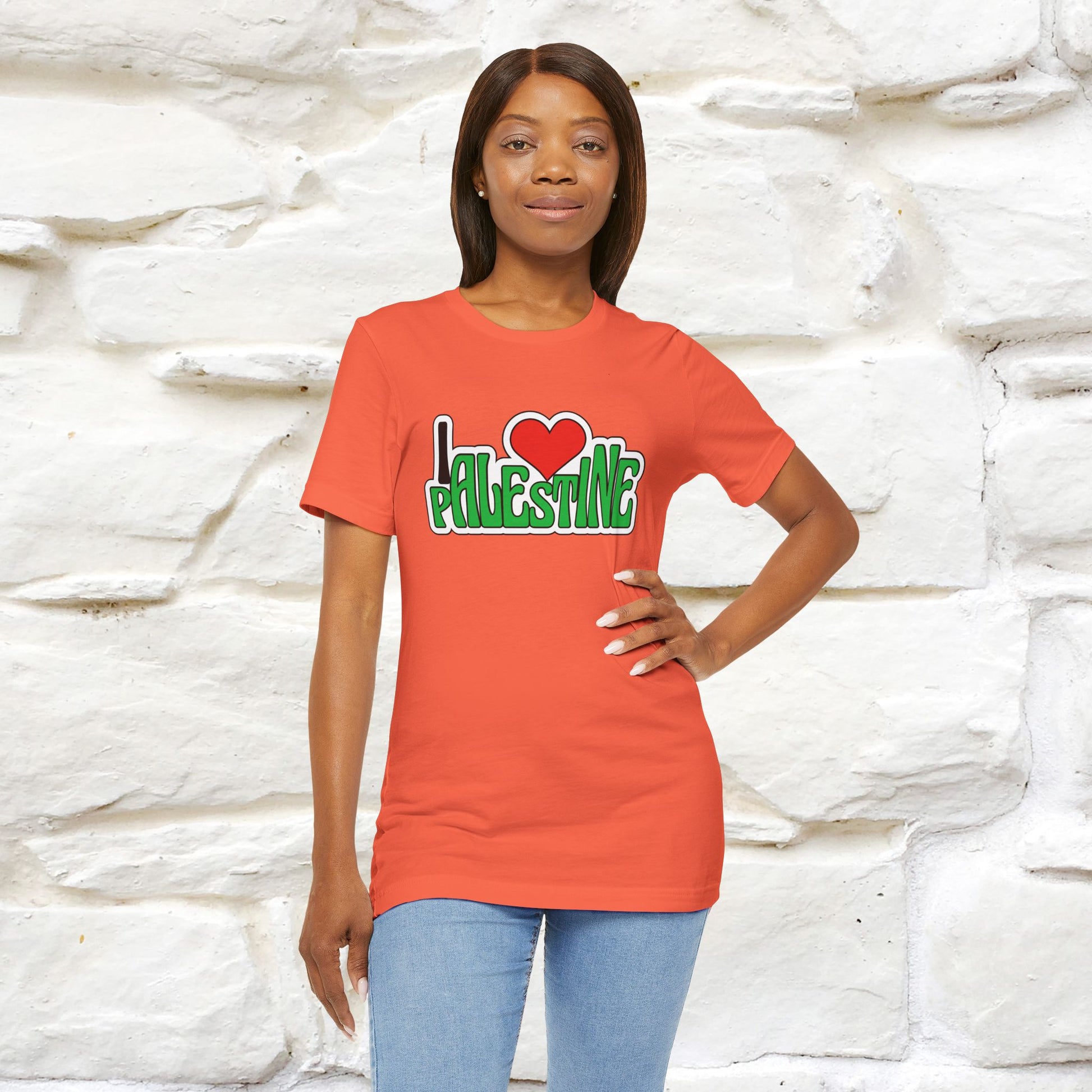 "I Love Palestine" Cat T-shirt | Front & Back Design |Nunu&Miao Studio - Nunu&Miao Studio