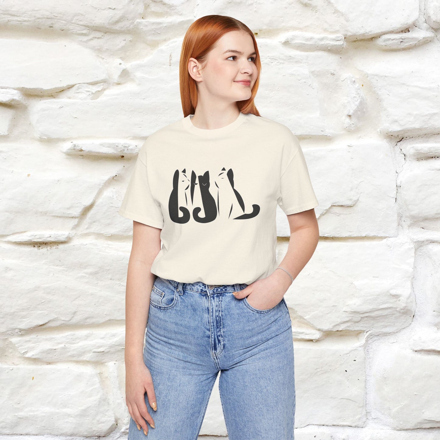 "Black And White'' Cat T-Shirt Front and Back Design | Nunu&Miao Studio