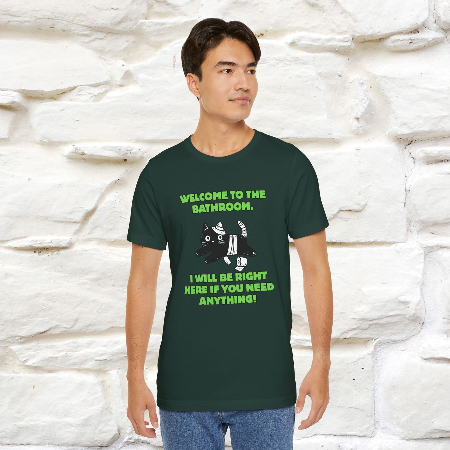 "Welcome To The Bathroom..."Funny Cat T-shirt |Nunu&Miao Studio
