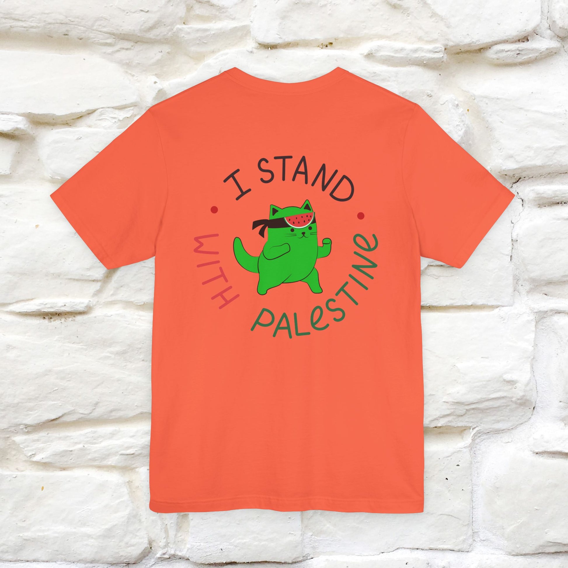 "I Love Palestine" Cat T-shirt | Front & Back Design |Nunu&Miao Studio - Nunu&Miao Studio