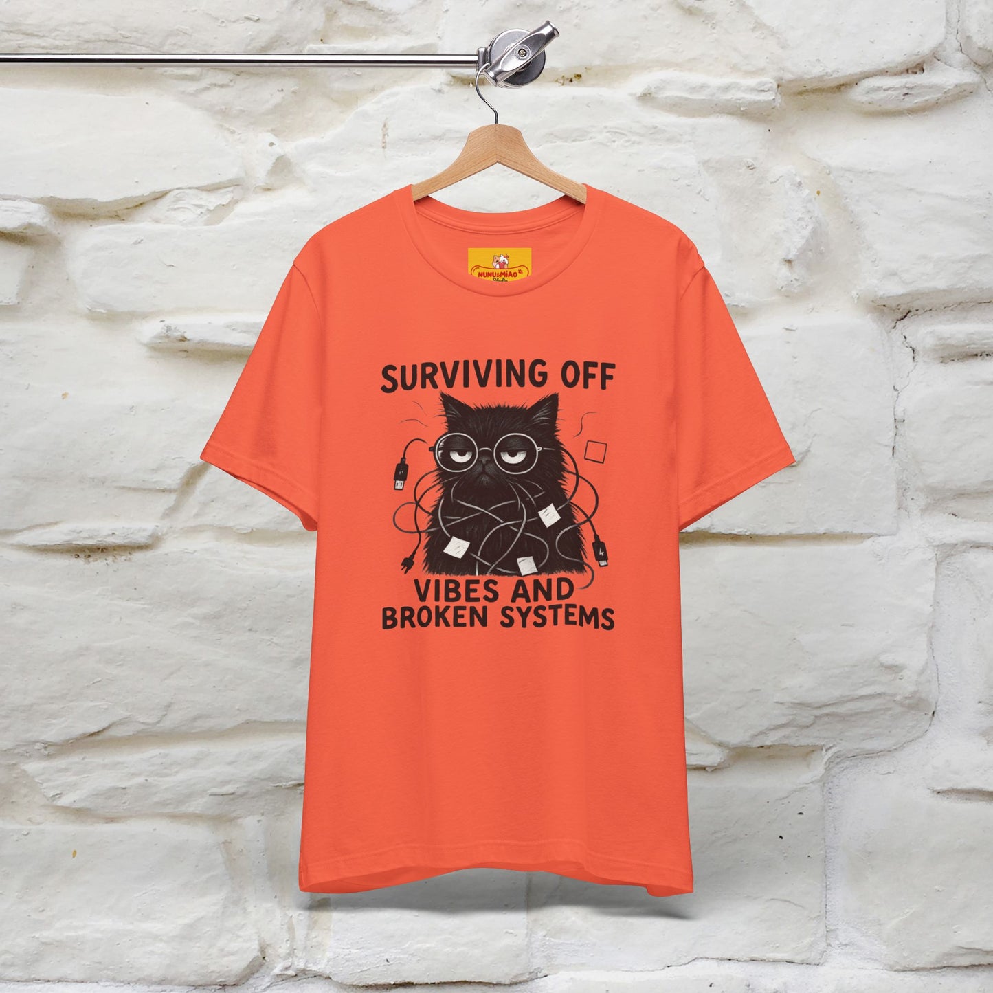 "Surviving Off...Vibes And Broken .. " |Cat T-Shirt | Nunu&Miao Studio