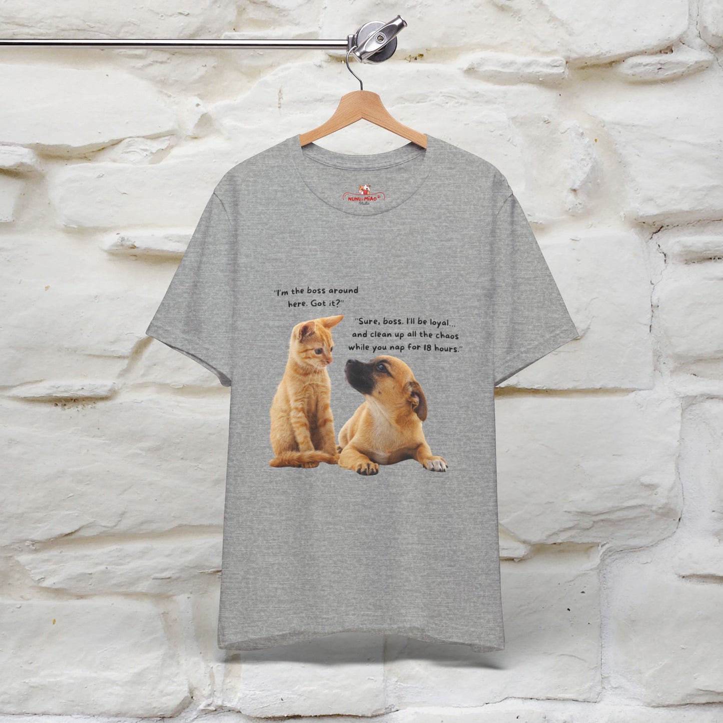 ''I am The Boss Here'' Funny Cat T-shirt for Men and Women 100% Cotton* - Nunu&Miao Studio